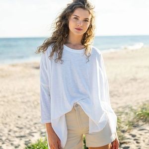 New w/o Tags ~ Mersea White Catalina Slub Tee ~ One Size - 100% cotton